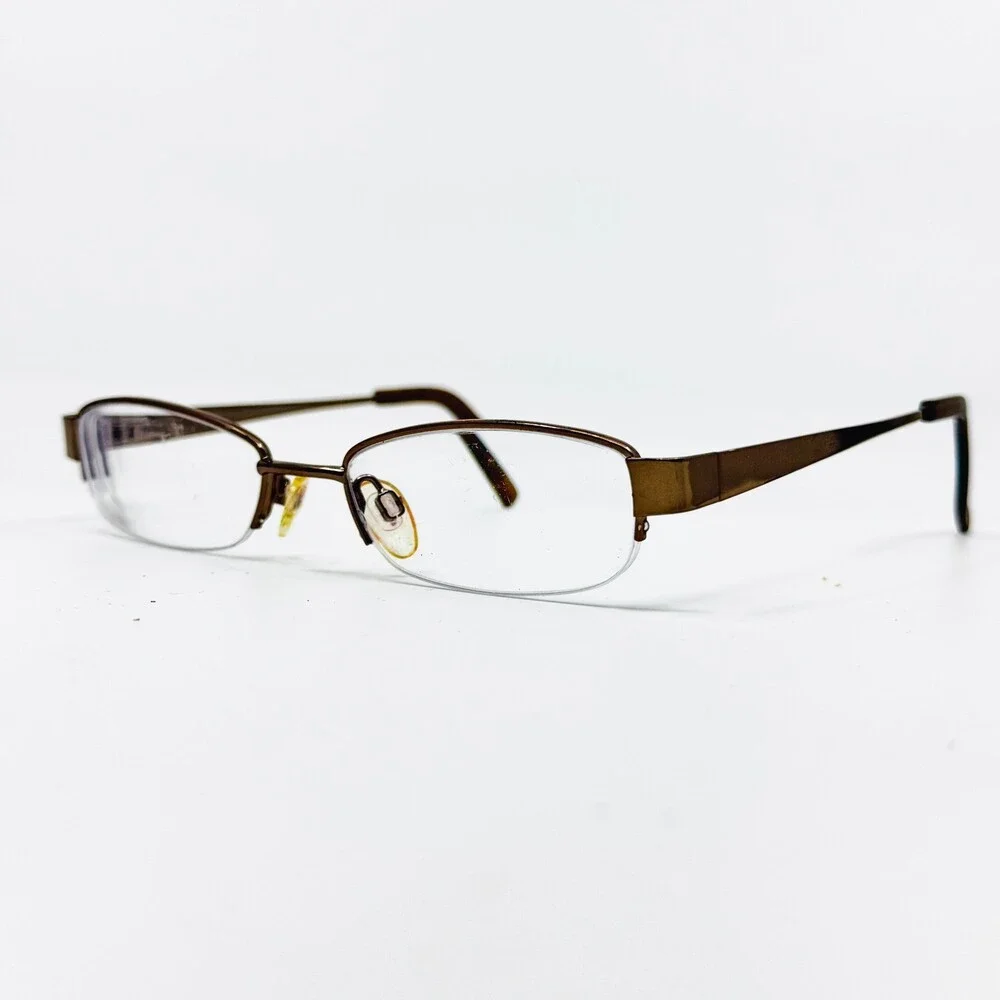 Eddie Bauer Eyeglasses Frames Women Brown Semi Rimless Oval 50-18-135